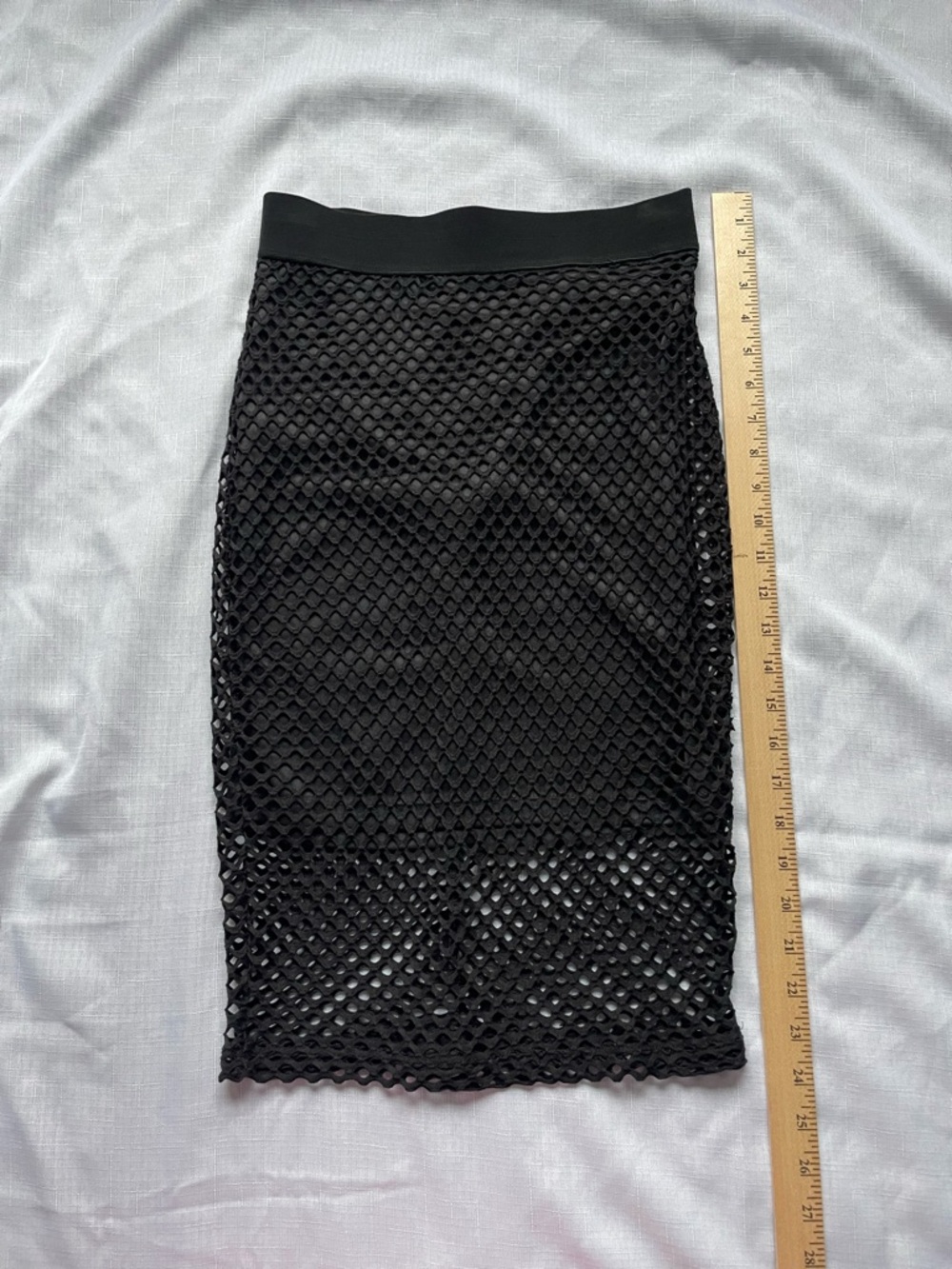 Forever 21 Women's Black Fishnet Mesh Pencil Skirt, Sz S